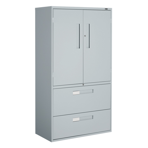 Multi-Stor Cabinet, Steel, 3 Shelves, 65-1/4" H x 36" W x 18" D, Grey Mukwa Safety Services