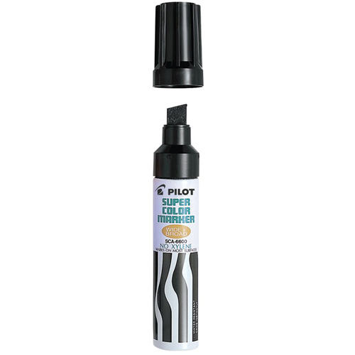 Marqueur permanent rechargeable Super Color, Noir, Pointe Ciseau Mukwa Safety Services
