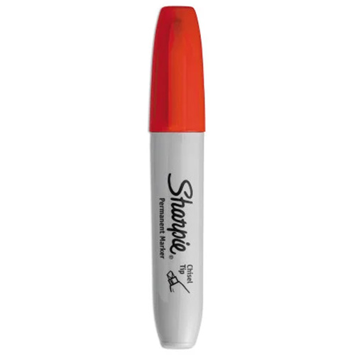 Marqueur permanent, Rouge, Pointe Ciseau Mukwa Safety Services