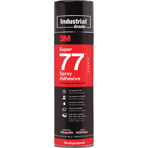Super 77 Spray Adhesive, Clear, Aerosol Can Mukwa Safety Services