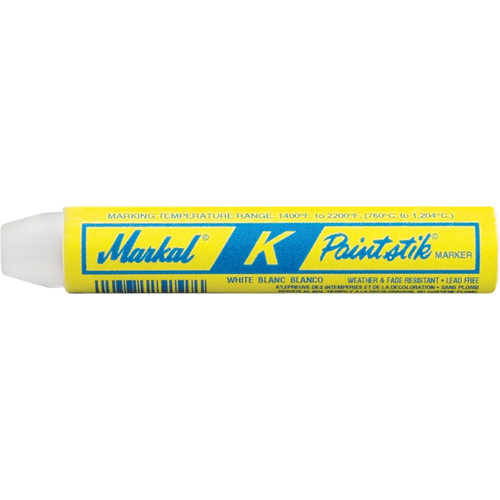 M Paintstik&reg; Paint Marker for Heat Treating, Solid Stick, White Mukwa Safety Services