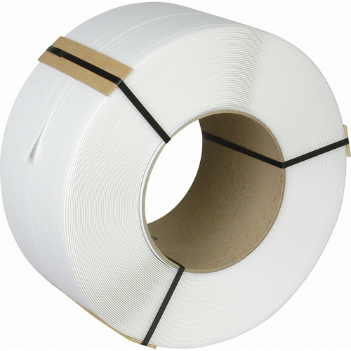 Feuillard, Polypropyl&egrave;ne, 3/8" la x 12900' lo, Blanc, Calibre Machine Mukwa Safety Services