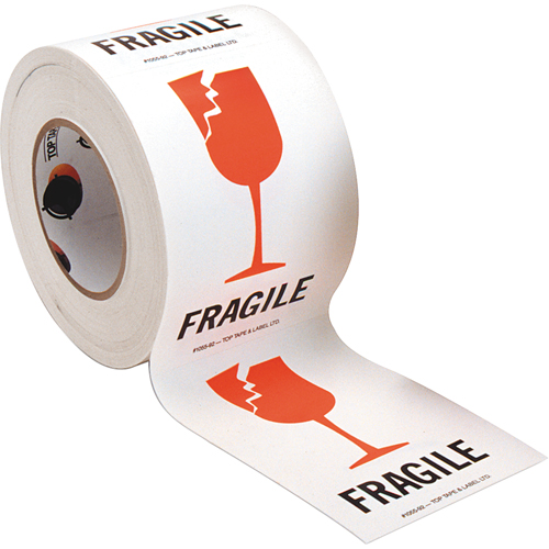&eacute;tiquettes pour traitement sp&eacute;cial Fragile, 6" lo x 4" la, Rouge/blanc Mukwa Safety Services