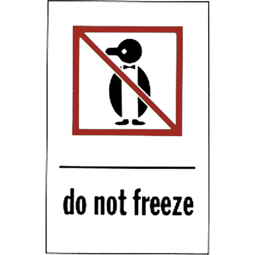 &eacute;tiquettes pour traitement sp&eacute;cial Do Not Freeze, 6" lo x 4" la, Rouge/blanc Mukwa Safety Services