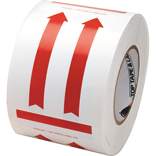 &eacute;tiquettes pour traitement sp&eacute;cial a/pictogramme Ce c&ocirc;t&eacute; vers le haut, 6" lo x 4" la, Rouge/blanc Mukwa Safety Services