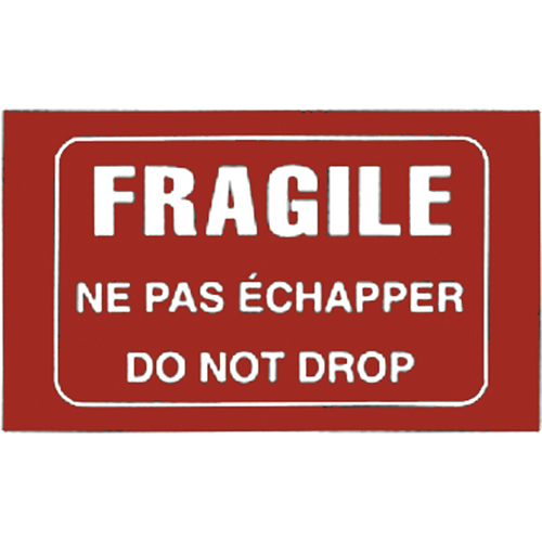 "Fragile" Bilingual Special Handling Labels, 5" L x 3" W, White on Red Mukwa Safety Services