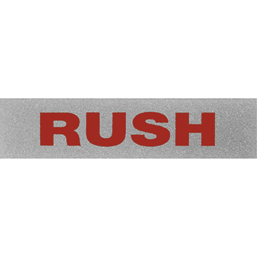 "Rush" Special Handling Labels, 5" L x 2" W, Black on Red Mukwa Safety Services