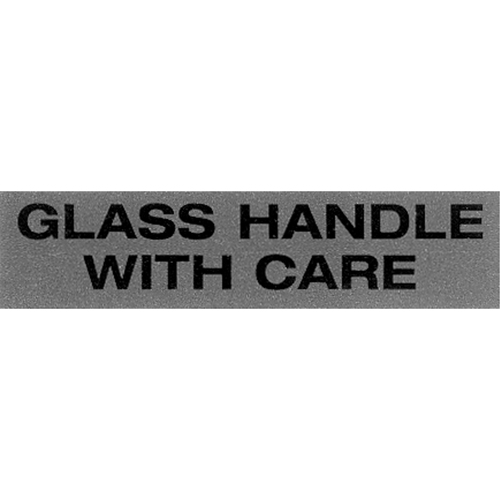 "Glass Handle with Care" Special Handling Labels, 5" L x 2" W, Black on Red Mukwa Safety Services
