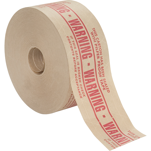 Pre-Printed Gummed Tapes, 72 mm (2-4/5") x 137 m (449.475'), Kraft Mukwa Safety Services