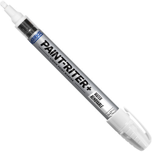 Paint-Riter&reg;+ Water Removable Paint Marker, Liquid, White Mukwa Safety Services