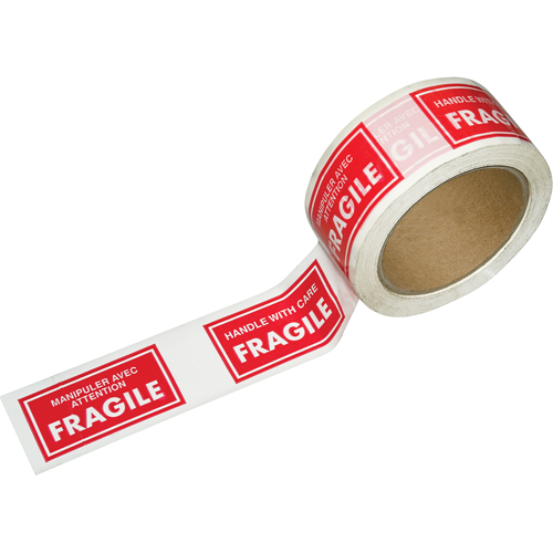 Pre-Printed Message Tapes, 1-7/8" W, White on Red Mukwa Safety Services