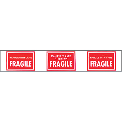 Pre-Printed Message Tapes, 1-7/8" W, White on Red Mukwa Safety Services