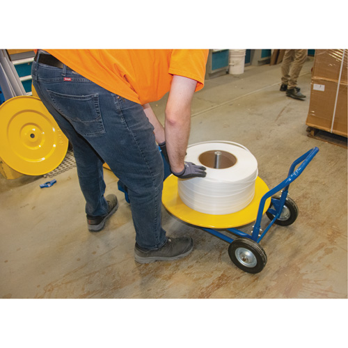 Strapping Dispenser, Polyester/Steel/Polypropylene Straps, 16"/8" Core Dia., 3"/8"/6" Roll Width Mukwa Safety Services