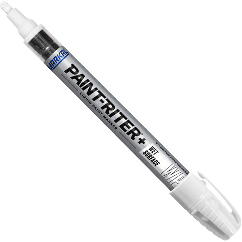 Paint-Riter&reg;+ Wet Surface Paint Marker, Liquid, White Mukwa Safety Services