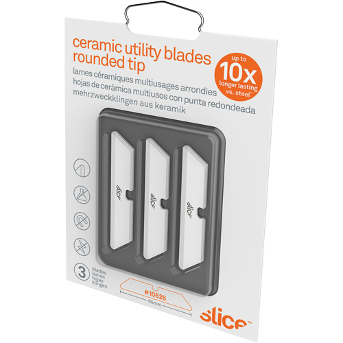 Slice Rounded Tip Replacement Blades for Ceramic Utility Knife, Single Style Mukwa Safety Services