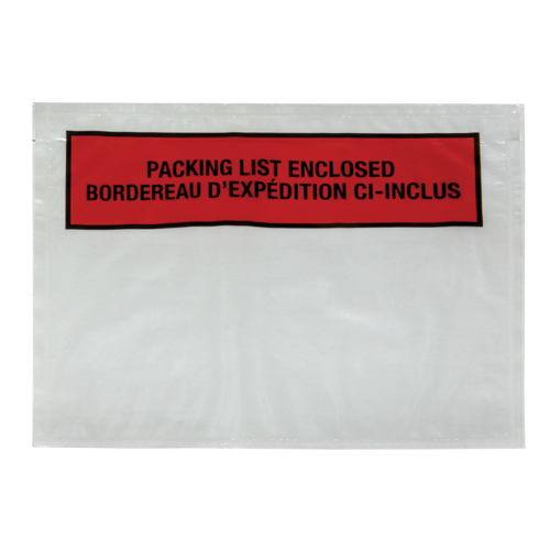 Packing List Envelope, 7" L x 5-1/2" W, Backloading Style Mukwa Safety Services