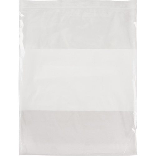 White Block Poly Bags, Reclosable, 15" x 12", 2 mils Mukwa Safety Services