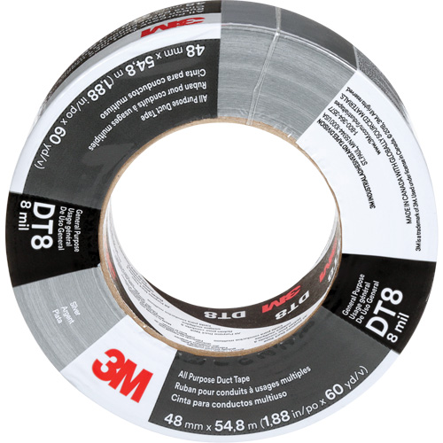 Ruban adh&eacute;sif tout usage DT8, 8 mils, Argent, 48 mm (2") x 55 m (180') Mukwa Safety Services