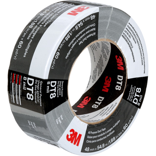 Ruban adh&eacute;sif tout usage DT8, 8 mils, Argent, 48 mm (2") x 55 m (180') Mukwa Safety Services