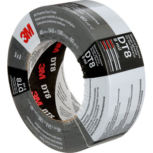 Ruban adh&eacute;sif tout usage DT8, 8 mils, Noir, 48 mm (2") x 55 m (180') Mukwa Safety Services