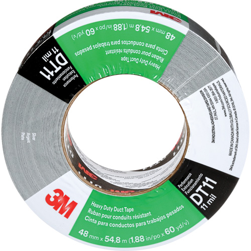 DT11 Heavy-Duty Duct Tape, 11 mils, Silver, 48 mm (2") x 55 m (180') Mukwa Safety Services
