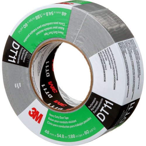 DT11 Heavy-Duty Duct Tape, 11 mils, Silver, 48 mm (2") x 55 m (180') Mukwa Safety Services