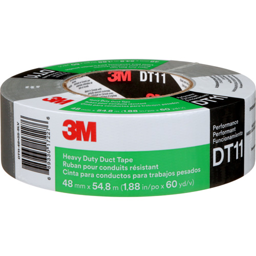 DT11 Heavy-Duty Duct Tape, 11 mils, Silver, 48 mm (2") x 55 m (180') Mukwa Safety Services