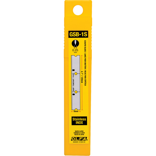 Glass Scraper Replacement Blades, Single Style Mukwa Safety Services