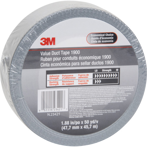 Ruban pour conduit &eacute;conomique 1900, 5,8 mils, Argent, 48 mm (2") x 5,7 m (18,7') Mukwa Safety Services