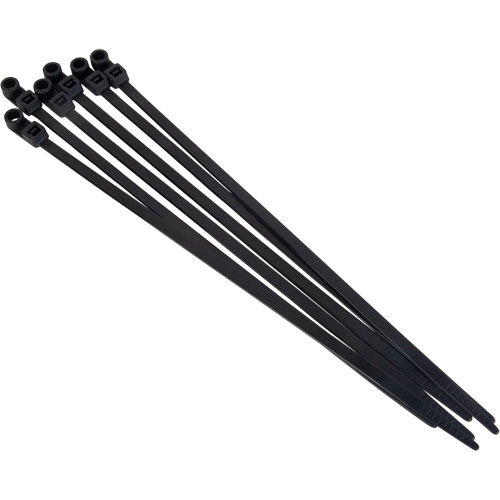 Screw-In Cable Tie, 8" Long, 50 lbs. Tensile Strength, Black Mukwa Safety Services