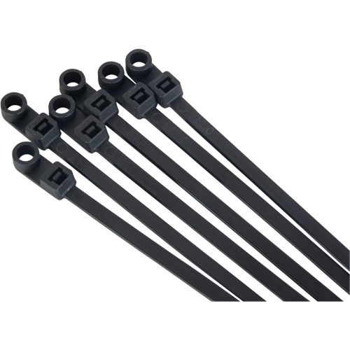 Screw-In Cable Tie, 8" Long, 50 lbs. Tensile Strength, Black Mukwa Safety Services