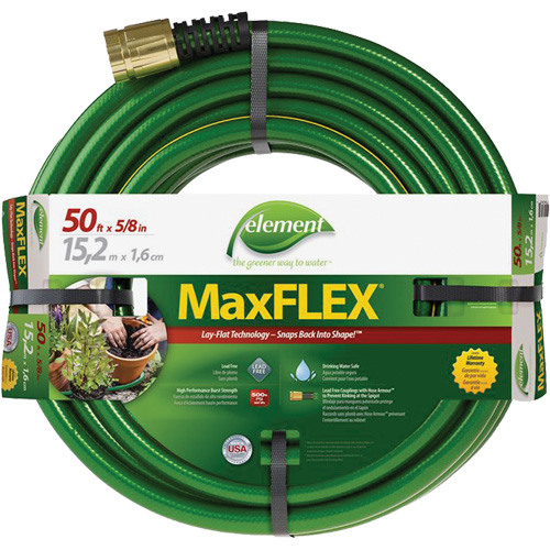 Element&reg; MaxFlex&reg; Hose, Copolymer, 5/8" dia. x 50' Mukwa Safety Services
