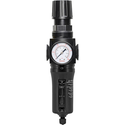 Manual Drain Filter/Regulator with Metal Bowl Modulair 300, 1/4" NPT, 250 PSI, 5.1 fl. oz. Capacity Mukwa Safety Services