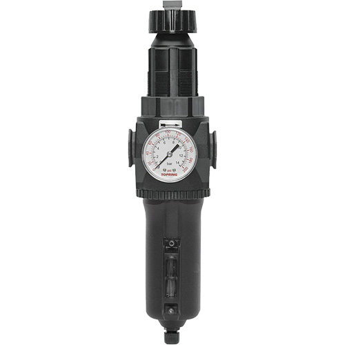 Filtre/r&eacute;gulateur drain manuel avec bol en m&eacute;tal et manom&egrave;tre Modulair 400, 1/2" NPT, 200 psi, Capacit&eacute; de 9,1 oz liq. Mukwa Safety Services