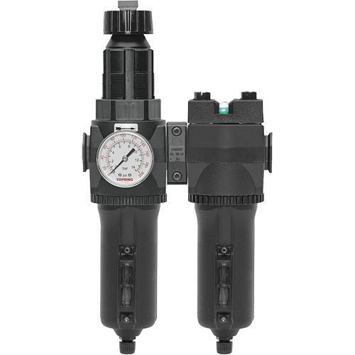 Filtre/r&eacute;gulateur + filtre coalescent drain manuel avec bol en m&eacute;tal Modulair 400, 1/4" NPT, 200 psi, Capacit&eacute; de 9,1 oz liq. Mukwa Safety Services