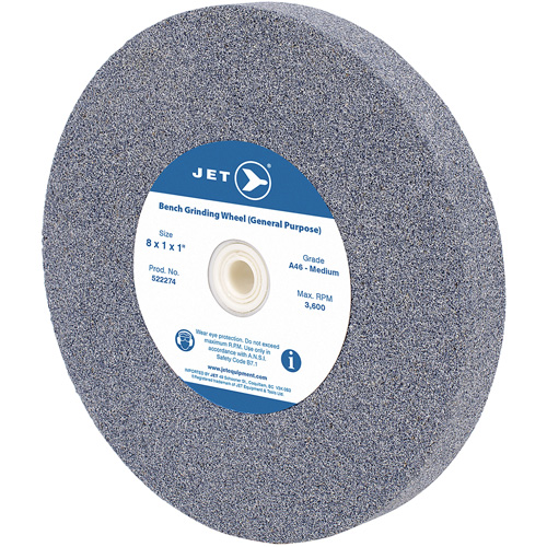 A810M General Purpose Bench Grinding Wheel, 8" x 1", 1" Arbor Mukwa Safety Services