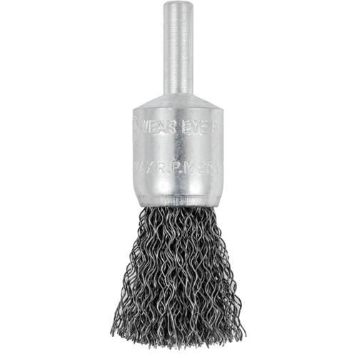 Brosse &agrave; fils cr&ecirc;p&eacute;s mont&eacute;e sur mandrin E050-12, 1/2", Fils 0,012", Tige 1/4" Mukwa Safety Services