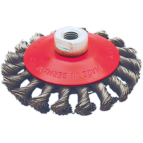 BK4520T Roue conique torsad&eacute;e &agrave; nuds, Dia. 4-1/2", Fils 0,02", Arbre 5/8"-11 Mukwa Safety Services