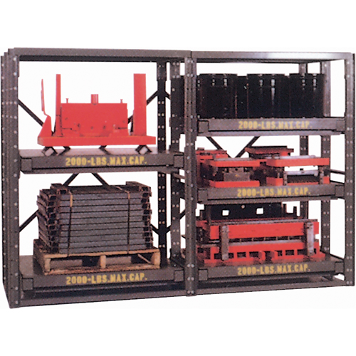 E-Z Glide Shelving, Steel, Roll Out, 2000 lbs. Capacity, 48" W x 72.5" H x 48" D Mukwa Safety Services