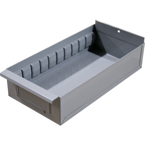 Interlok Boltless Shelving Shelf Box, Steel, 11-5/8" W x 18" D x 4-3/4" H, Light Grey Mukwa Safety Services