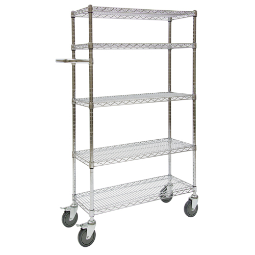 Push Cart, Chrome Plated, 30' x 60" x 14", 800 lbs. Capacity Mukwa Safety Services