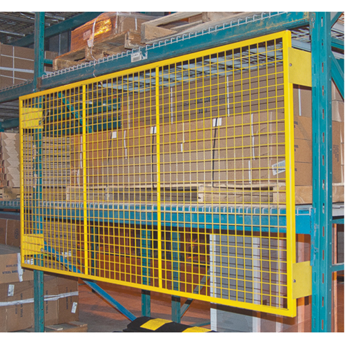 Grilles de protection arri&egrave;re pour palettier, 120" la x 48" h, Ferrures de 6" Mukwa Safety Services