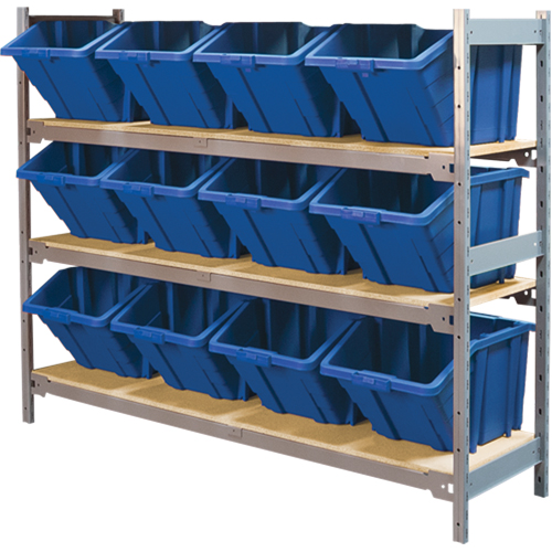 &eacute;tag&egrave;res larges avec bacs g&eacute;ants en plastique, Acier, Sans boulons, De base, 66" la x 60" h x 18" p Mukwa Safety Services