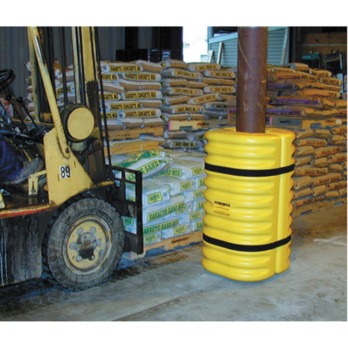 Column Protector, 12" x 12" Inside Opening, 24" L x 24" W x 42" H, Yellow Mukwa Safety Services
