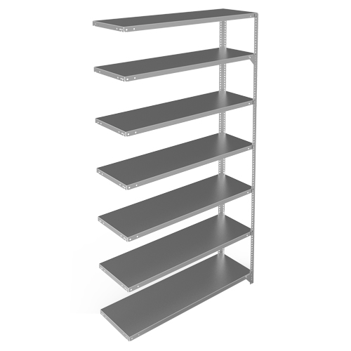 Shelving Unit, Galvanized Steel, Slotted Angle, 300 lbs. Capacity, 48" W x 84" H x 15" D Mukwa Safety Services