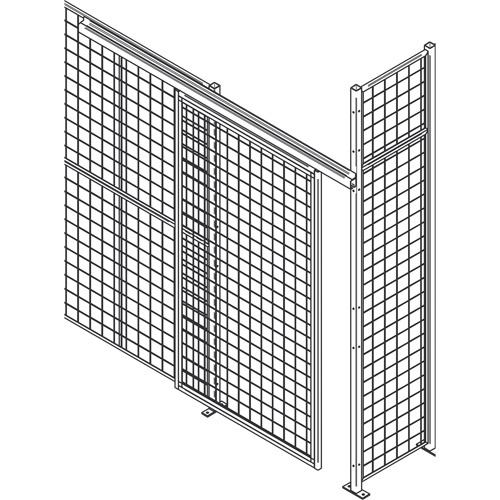 Heavy-Duty Wire Mesh Partition Sliding Door, 4' W x 8' H Mukwa Safety Services