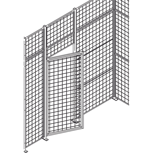 Heavy-Duty Wire Mesh Partition Swing Door, 3' W x 7' H Mukwa Safety Services