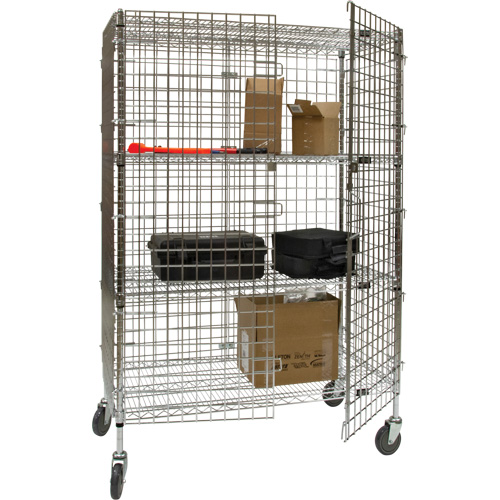 Chariot de s&eacute;curit&eacute;, Chrom&eacute;, 48" x 69" x 24", Capacit&eacute; 500 lb Mukwa Safety Services