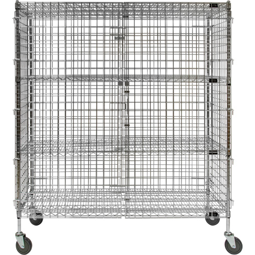 Security Cart, Chrome Plated, 60" x 69" x 24", 500 lbs. Capacity Mukwa Safety Services