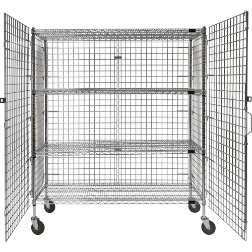 Security Cart, Chrome Plated, 60" x 69" x 24", 500 lbs. Capacity Mukwa Safety Services
